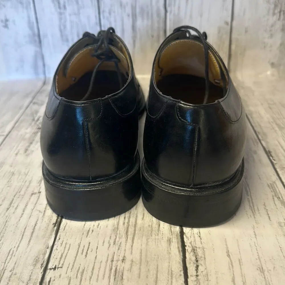 Mezlan Fiore Black Leather Lace-Up‎ Split Toe Apron Oxford Shoes Men's 10.5 M